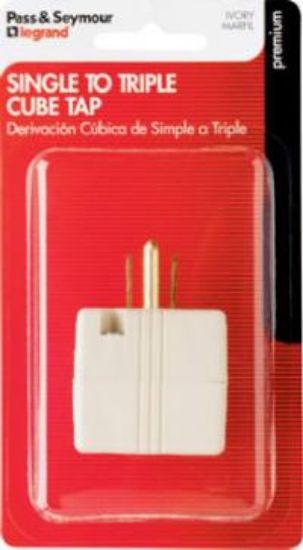 Picture of Triple Cube Adapter Grounded Ivory 15-Amp 125-Volt