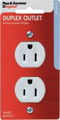 Picture of Electrical-Outlet Duplex-Receptacle 15-Amp 125-Volt Double-Pole 3-Wire Grounding White