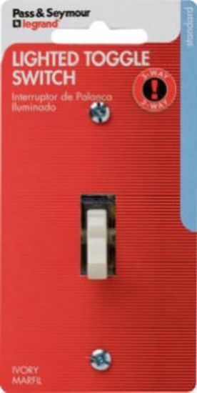 Picture of 15-Amp Ivory 3-Way Lighted Switch
