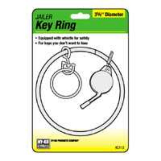Picture of Jailer Key-Ring with Whistle Brass 3-3/8" Diameter