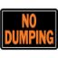 Picture of Sign "No Dumping" Black/Orange Aluminum 10" x 14"