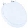 Picture of Toilet-Seat Soft Wood Core White With Chrome Hinges