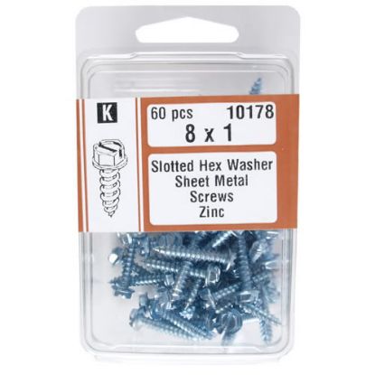 Picture of Sheetmetal-Screw Zinc-Plated #8 x 1" 60Pk