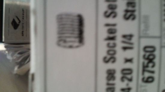 Picture of 1/4-20 TPI 20 X 1/4 Socket-Hex-Drive Set-Screw Stainless-Steel