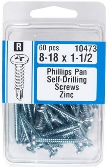 Picture of Sheetmetal-Screw Drill Screws Zinc-plated #8 X 1-1/2"