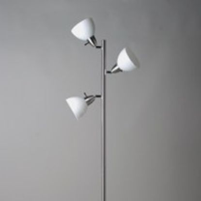 Picture of Floor-lamp Tree-style 3-bulb Satin-nickel