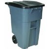 Picture of Roll Out Waste Container on Wheels with Flip Lid Gray