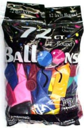 Picture of Balloons Assorted Colors 72Ct