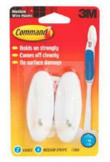 Picture of Wire Hooks 3 Lb 6-Piece (2 Hooks & 4 Strips)