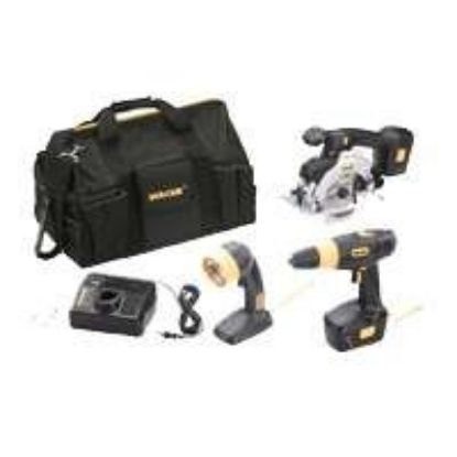 Picture of Cordless Tool Set 18-Volt Drill CSaw Light Bag