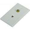 Picture of Phone/Cable Phone-Jack w/ White Wall-Plate