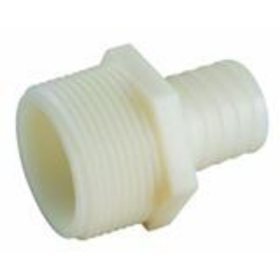 Picture of 3/8" X 3/4" Barbed Male-Adapter Nylon Hose-Barb X MIP