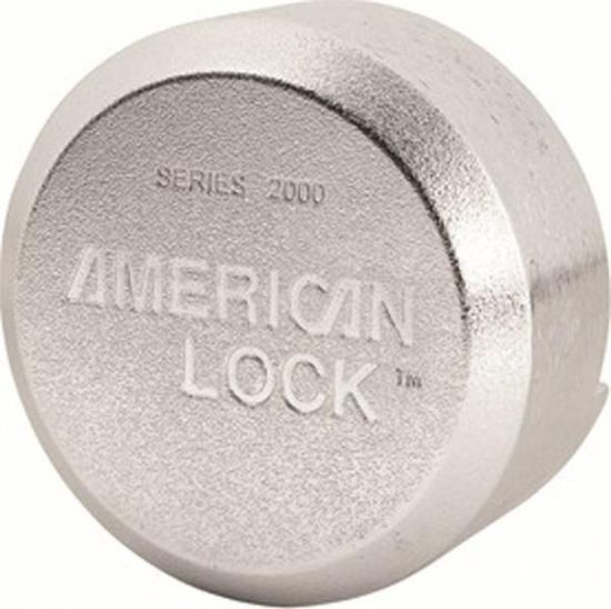Picture of A2000ka Puck-Padlock Hidden-Shackle Hockey Puck Chrome-plated Keyed-alike