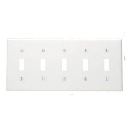 Picture of 5-Gang Toggle-Plate-WHITE
