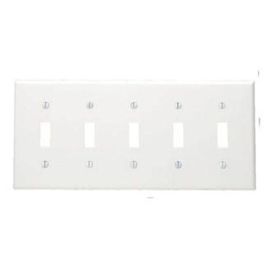 Picture of 5-Gang Toggle-Plate-WHITE