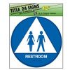 Picture of Restroom Sign Unisex ADA/Title 24 Round Blue Braille