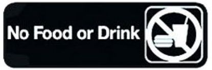 Picture of Sign 3" x 9" Plastic- No Food or Drink