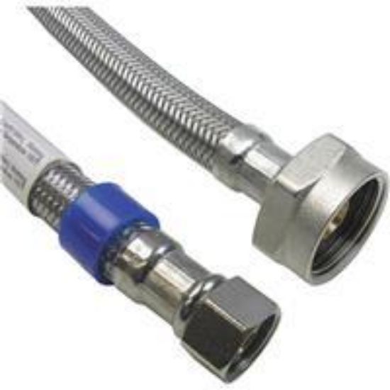 Picture of Toilet-Connector 3/8" Cmp X 7/8 Bc Braided-stainless-steel Metal Nut