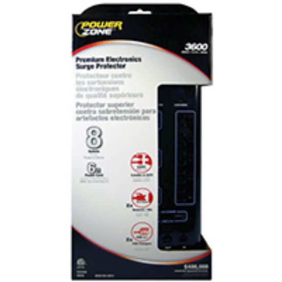 Picture of Power-Strip Surge-Protector 8-outlet 6-foot Cord 3600-joule Black