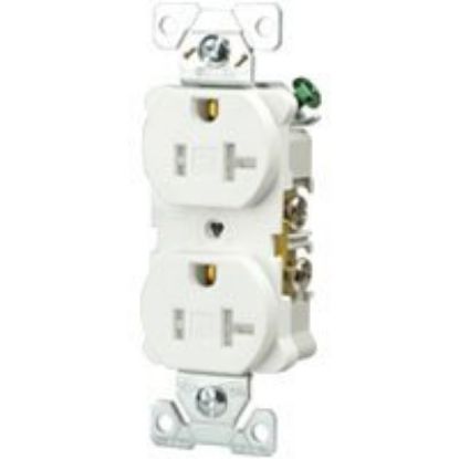 Picture of Electrical-Outlet Commercial Duplex-Receptacle 20-Amp White Tamper-Resistant