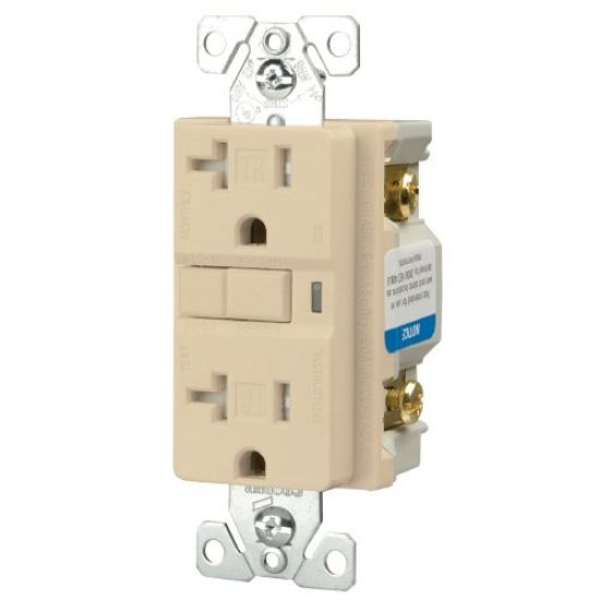 Picture of 20-Amp 125-Volt Electrical-Outlet Self-Test Tamper-Resistant Double-Pole 3-Wire Ivory