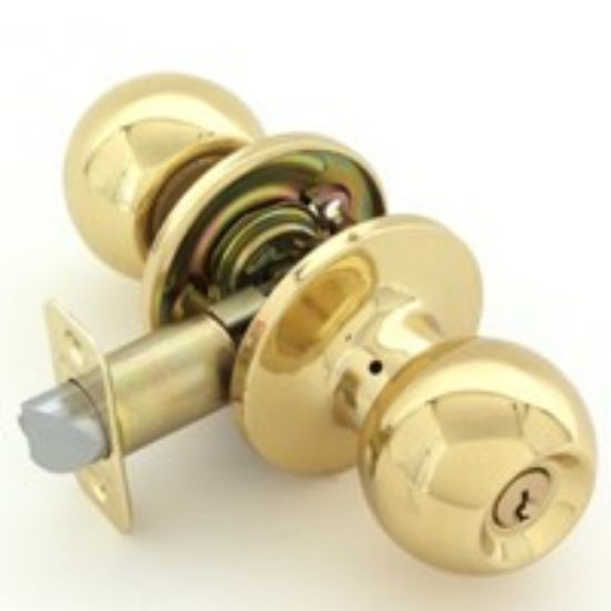 Picture of Lock-Set Entrance-Type Ball-Knob Polished Brass K3