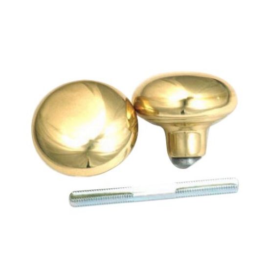 Picture of Steel Door-Knob Set w/ Door-Spindle Brass-Plated For Interior Mortise Locks