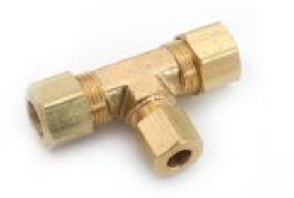 Picture of 3/8" X 3/8" 1/4 #64 COMPRESSION Reducing-Tee (CMP X CMP X CMP)