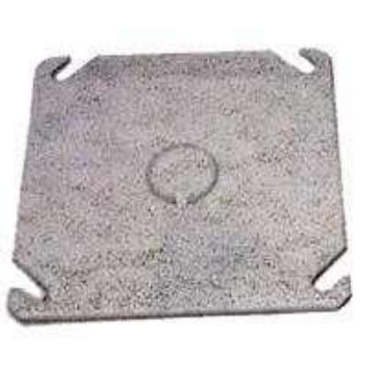 Picture of Electrical-Box-Cover Square Steel Flat Blank 4" 1/2" Knockout