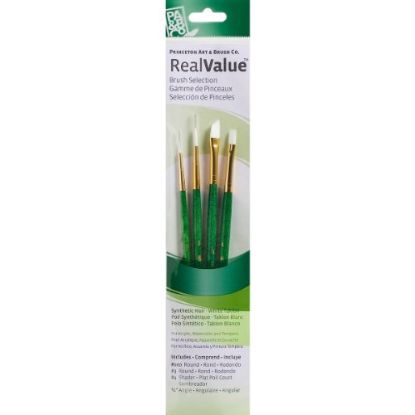 Picture of White Taklon Brushes Set 3-Piece (Shader 4 Angular 1/4 & Round 3/0)