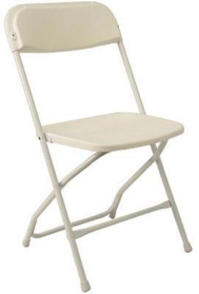Picture of Folding-Chair Steel Frame Plastic Surfaces White