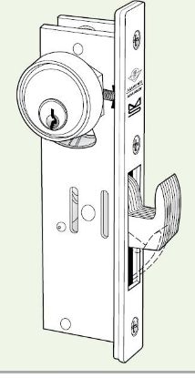 Picture of Narrow-stile Dead-bolt Hook Bolt Stainless-Steel 28 Aluminum31/32" Backset