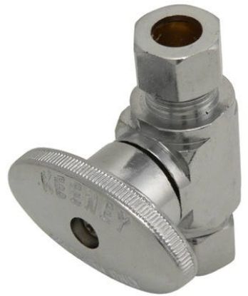 Picture of 3/8" Od Straight Repair Valve Finish Chrome-Plated Quarter-Turn