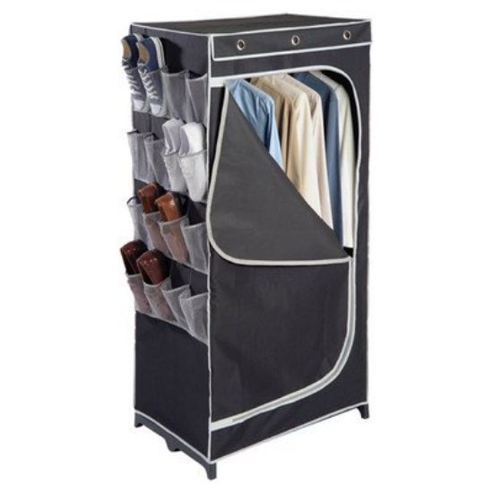 Picture of 30" Wardrobe w/ Mesh Pockets- Blk/Slv