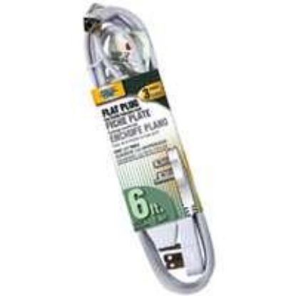 Picture of Extension-Cord Flat-Plug White 6'