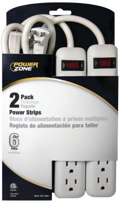 Picture of Power Strips 6-Outlet 18" Cord White
