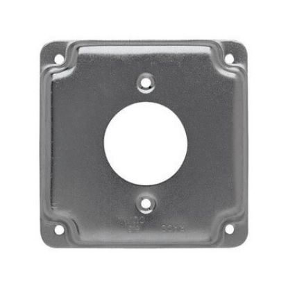 Picture of 4" Square Electrical-Box-Cover Steel 1/2" Rise Single-Receptacle 1.620