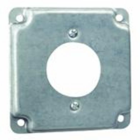 Picture of Square Electrical-Box-Cover Steel 4" x 1/2" Rise Single-Receptacle 1.719
