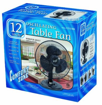Picture of 12" Oscillating Table-Fan Black