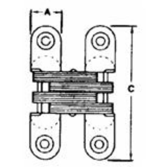 Picture of Invisible Hinge 1/2" x 1-3/4" Steel Satin-Brass
