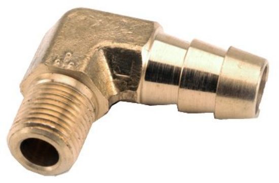 Picture of 3/8" ID X 1/4"-MPT Barbed Male Elbow Brass Barb X MPT