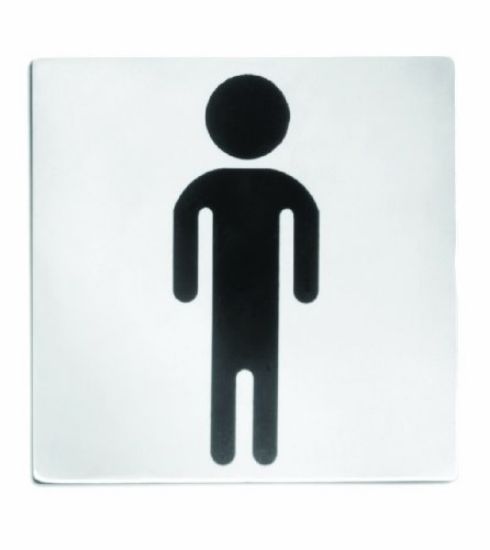 Picture of 5 x 5" Stainless-Steel Sign- Men Restroom