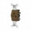 Picture of Single-Receptacle 20-Amp 125-Volt Double-Pole 3-Wire Grounding Brown