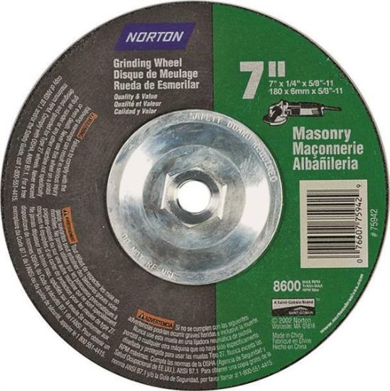 Picture of 4.5" Masonry Grinding-Disc Type-27 Depressed-Center 5/8-11 Arbor 1/4 Thick