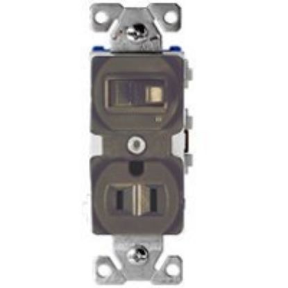 Picture of Duplex Receptacle/Toggle Device 3-Wire Brown