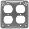 Picture of Square Electrical-Box-Cover Double Duplex-Receptacle Steel 4" 1/2" Rise