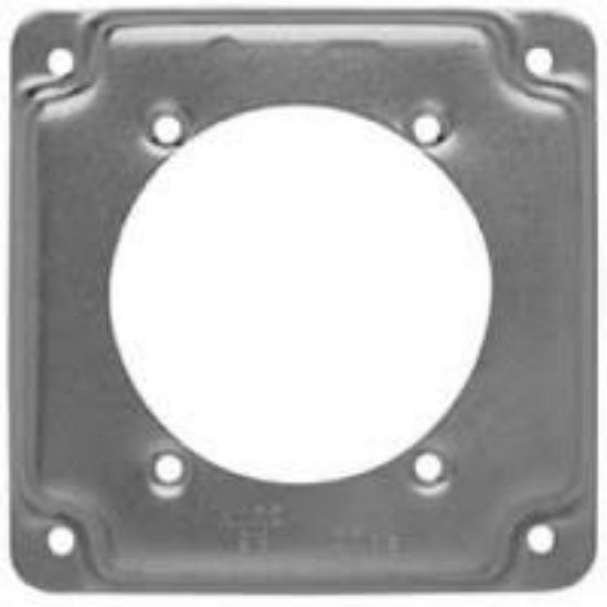 Picture of 4" Square Electrical-Box-Cover Steel 1/2" Rise Single-Receptacle 2.625