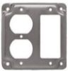 Picture of Electrical-Box-Cover Square Steel 4" 1/2" Rise Single Duplex Single GFCI