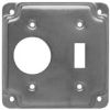 Picture of Square Electrical-Box-Cover Steel 4" 1/2" Rise Single Toggle Double Receptacle 1.406