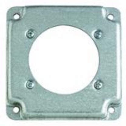 Picture of 4" Square Electrical-Box-Cover Steel 1/2" Rise Single-Receptacle 2.480